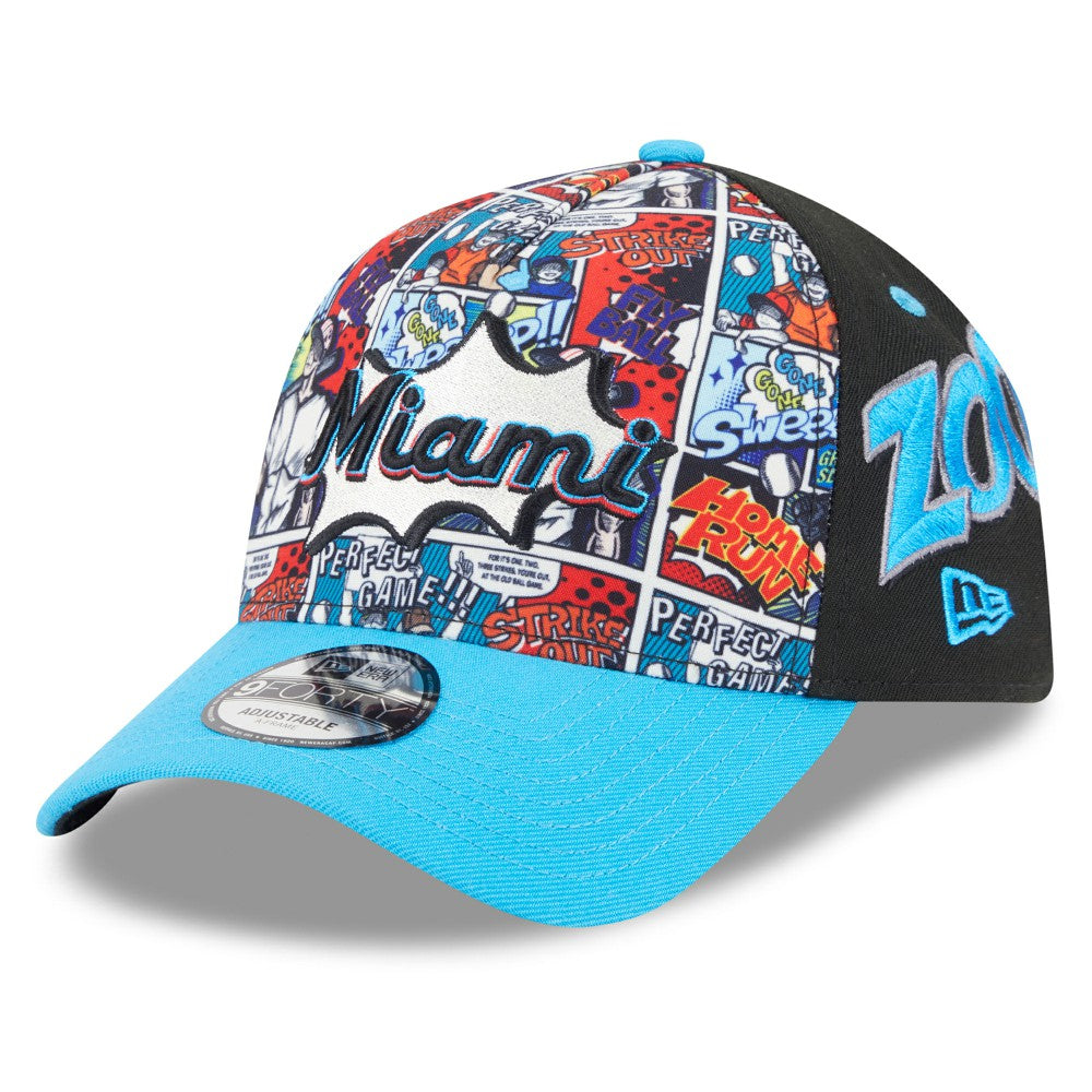 Miami Marlins New Era Youth 2025 MLB Diamond Hero Edition A-Frame 9FORTY Adjustable Hat - MLB Hats