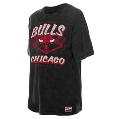 Black Chicago Bulls Women's Throwback Mineral Wash Oversized T-Shirt sale | NBA