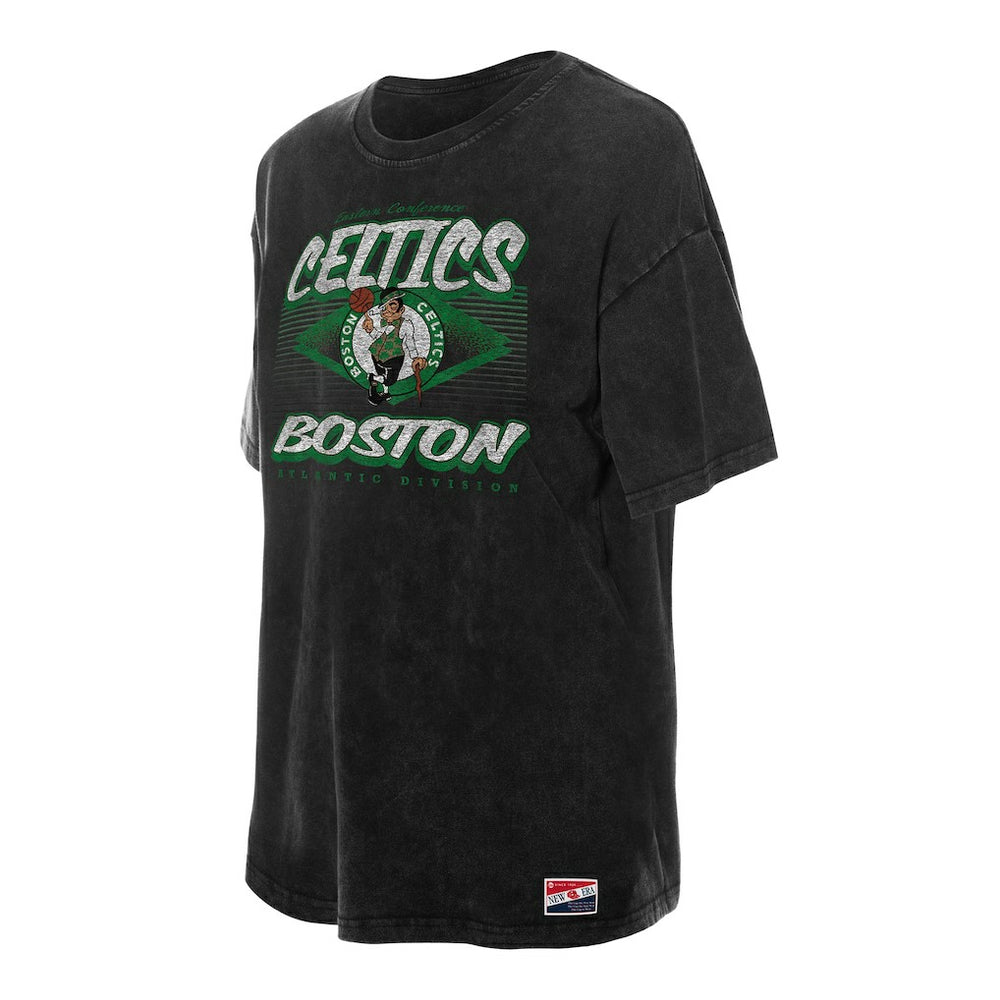 Black Boston Celtics Women's Throwback Mineral Wash Oversized T-Shirt | NBA
