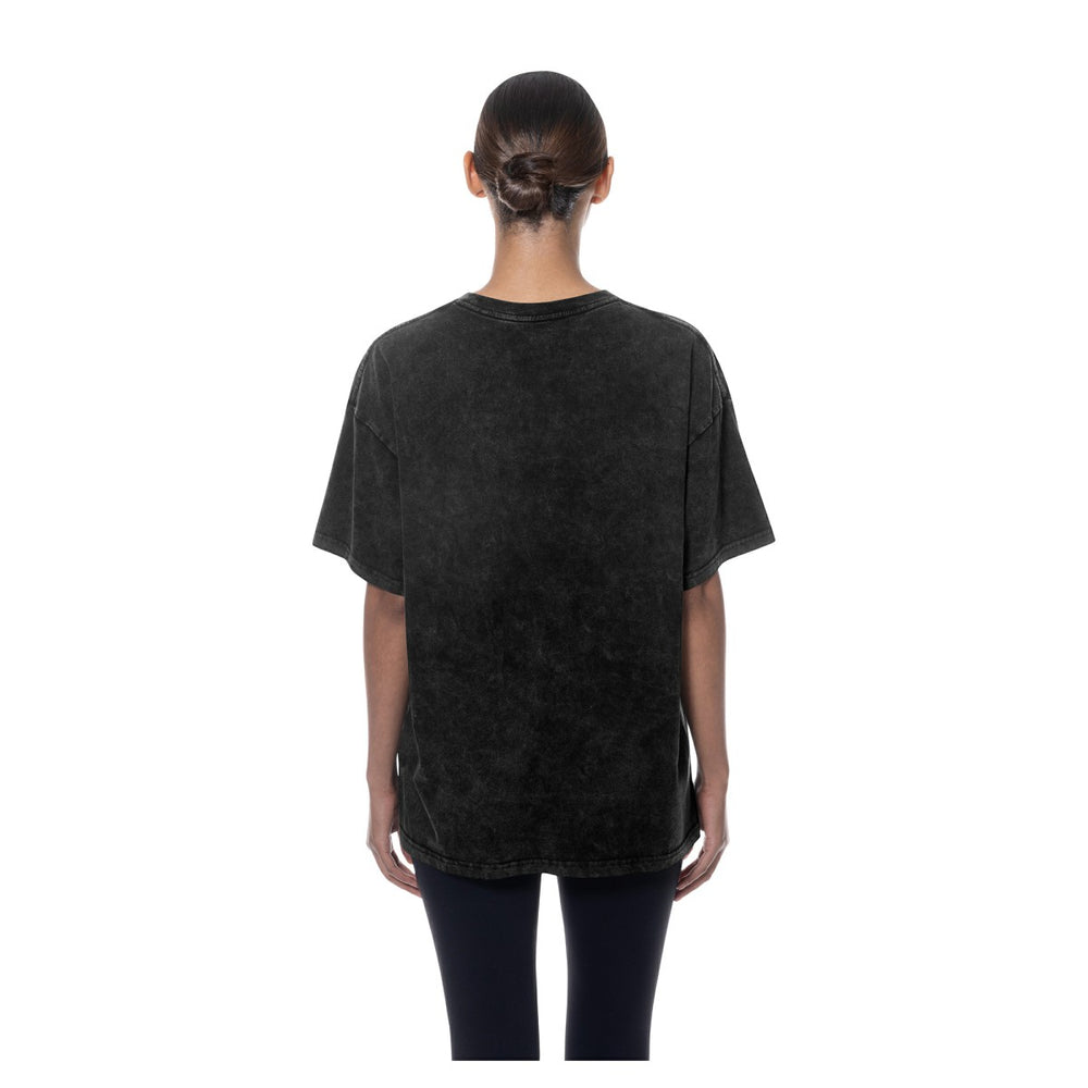 Black Minnesota Timberwolves Women's Throwback Mineral Wash Oversized T-Shirt | NBA