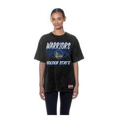 Black Golden State Warriors Women's Throwback Mineral Wash Oversized T-Shirt sale | NBA