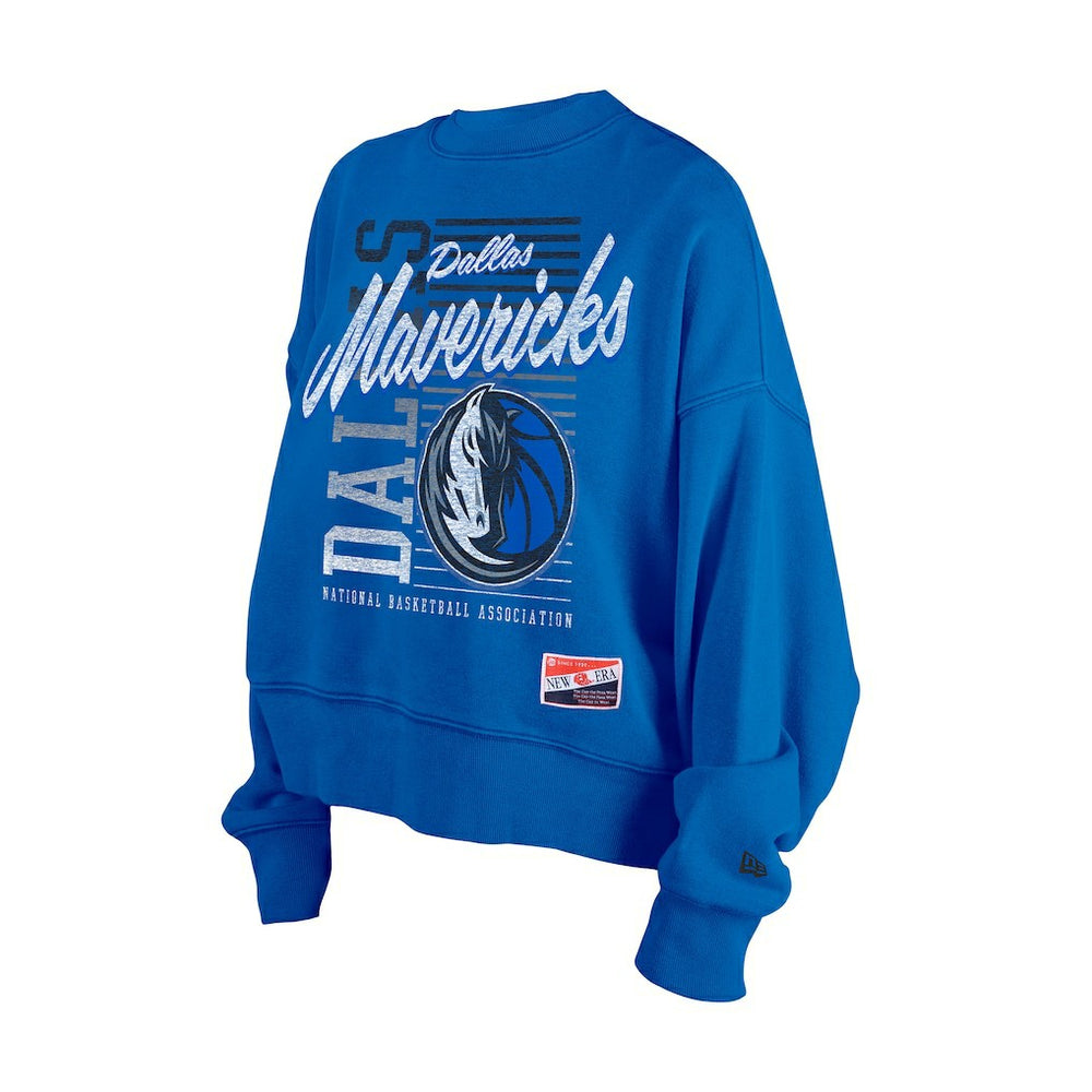 Blue Dallas Mavericks Women's Boxy Throwback Mineral Wash Sweatshirt sale | NBA