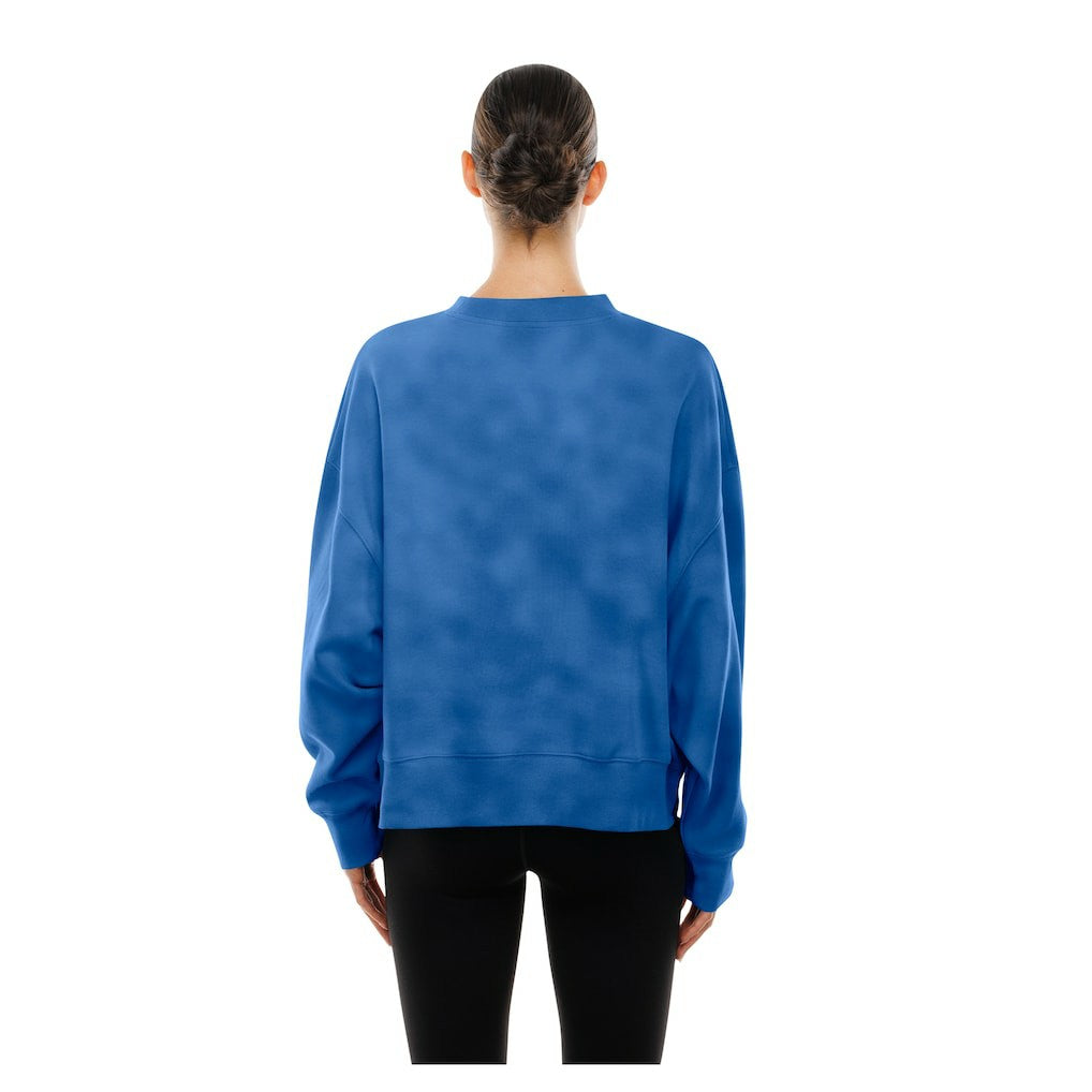 Blue Dallas Mavericks Women's Boxy Throwback Mineral Wash Sweatshirt sale | NBA