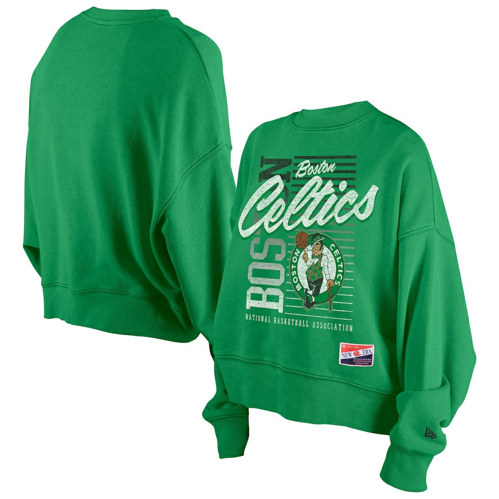 Kelly Green Boston Celtics Women's Boxy Throwback Mineral Wash Sweatshirt | NBA