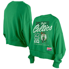 Kelly Green Boston Celtics Women's Boxy Throwback Mineral Wash Sweatshirt | NBA