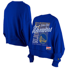 Royal Golden State Warriors Women's Boxy Throwback Mineral Wash Sweatshirt sale | NBA