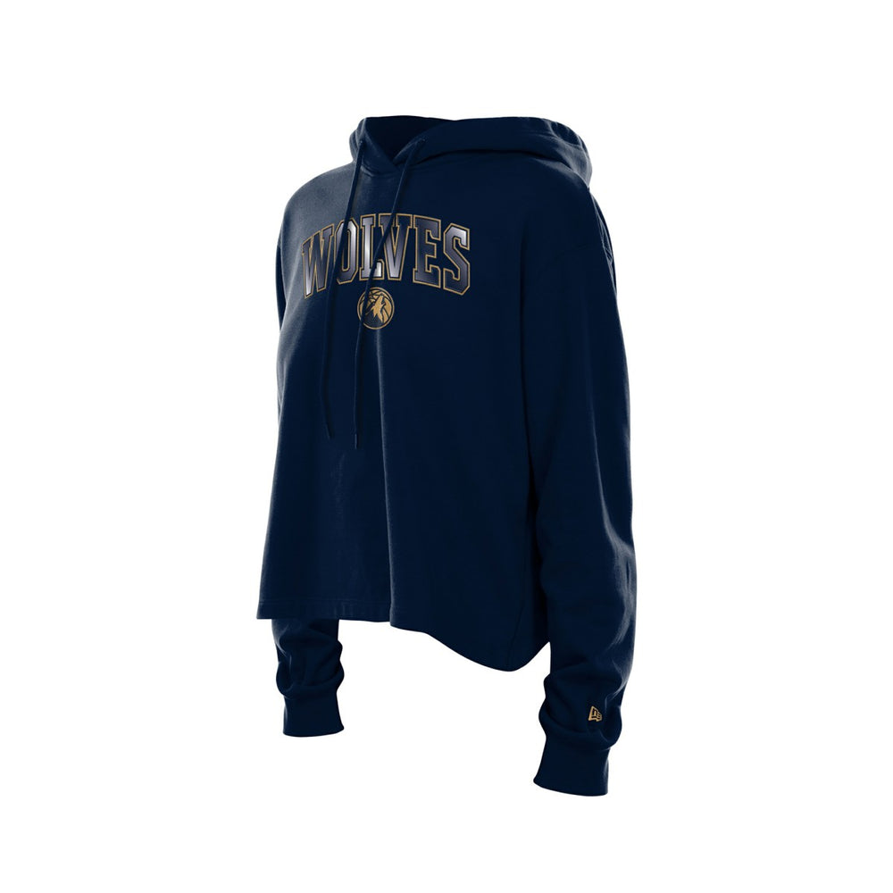 Navy Minnesota Timberwolves Women's Glam Game Open Back Hoodie | NBA