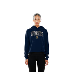 Navy Minnesota Timberwolves Women's Glam Game Open Back Hoodie | NBA