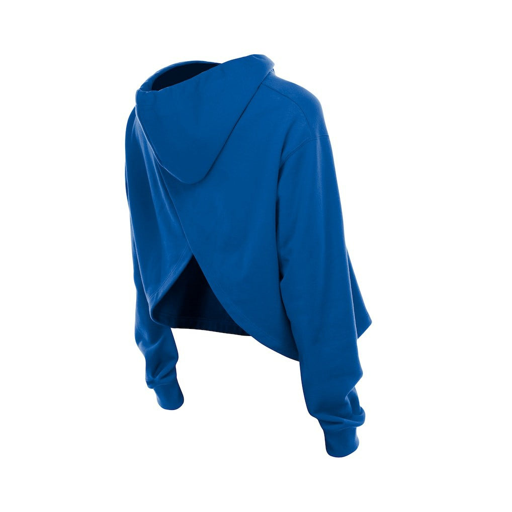 Royal Golden State Warriors Women's Glam Game Open Back Hoodie sale | NBA