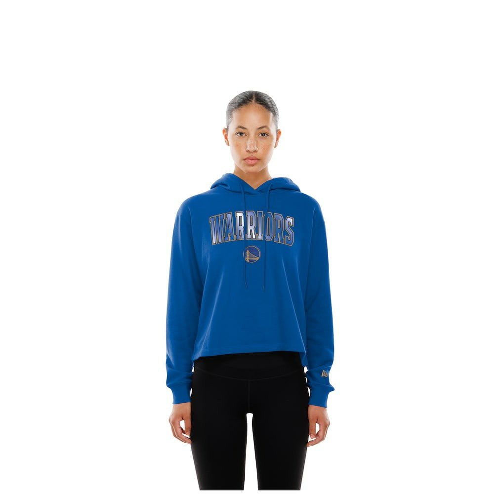 Royal Golden State Warriors Women's Glam Game Open Back Hoodie sale | NBA