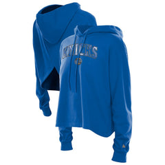 Blue New York Knicks Women's Glam Game Open Back Hoodie | NBA