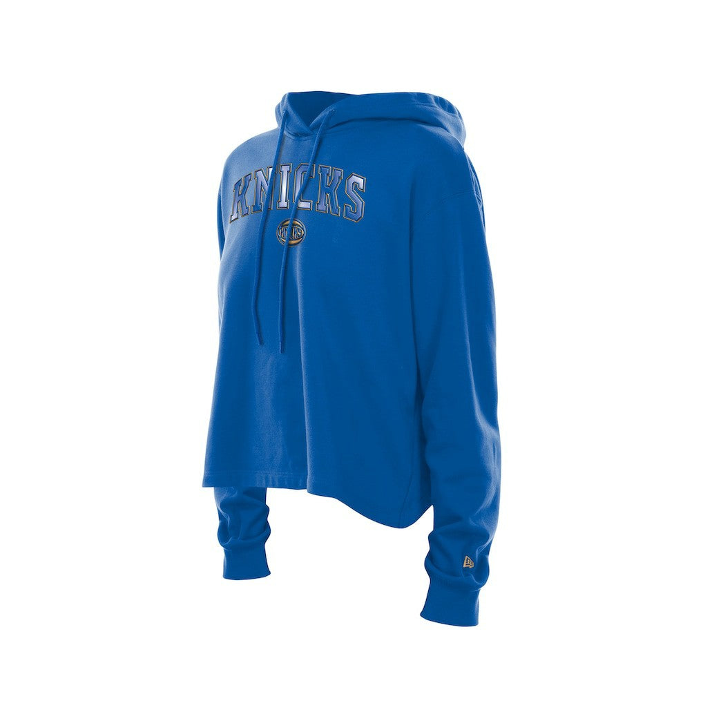 Blue New York Knicks Women's Glam Game Open Back Hoodie | NBA