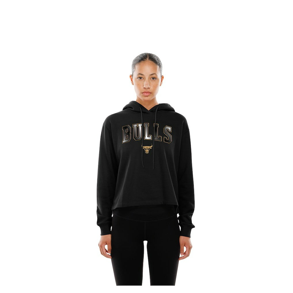 Black Chicago Bulls Women's Glam Game Open Back Hoodie | NBA