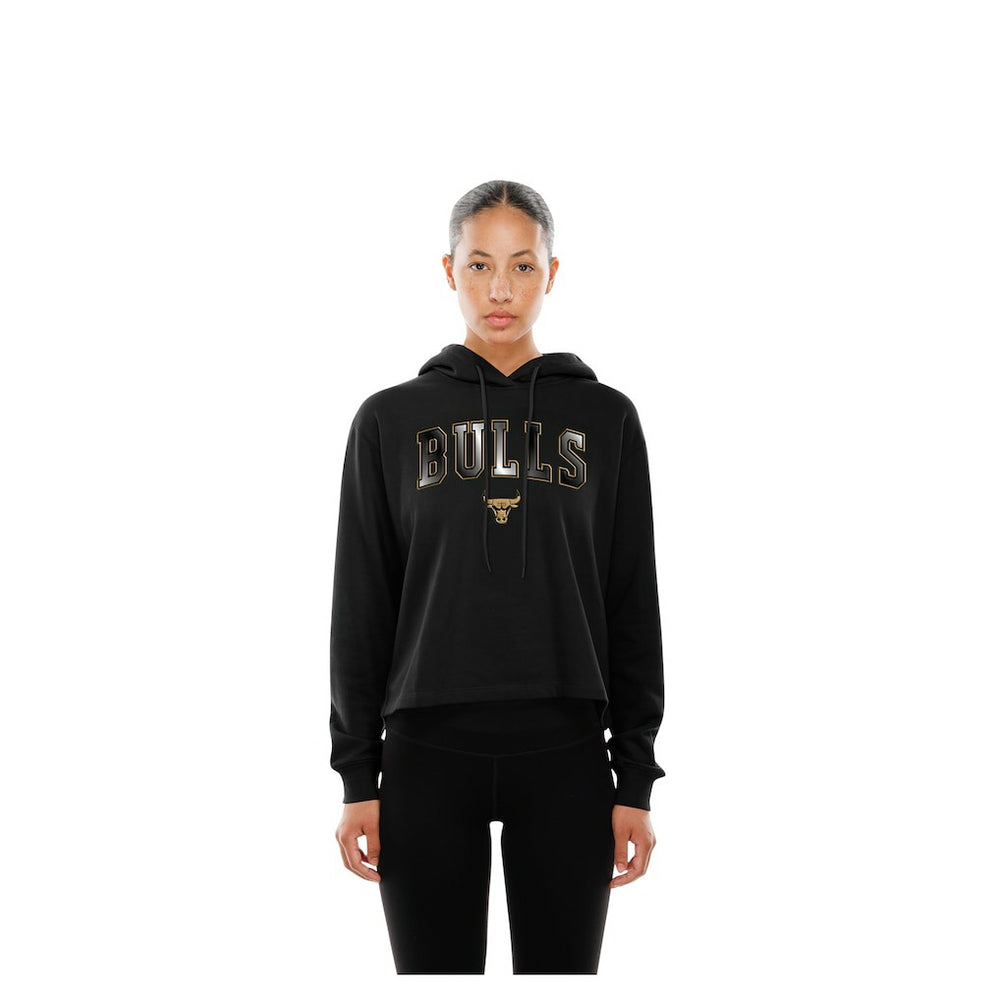 Black Chicago Bulls Women's Glam Game Open Back Hoodie | NBA