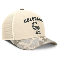 Colorado Rockies Nike Camo Natural Pack Rise Adjustable Trucker Hat - MLB Hats