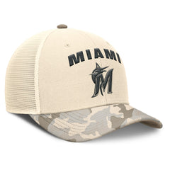 Miami Marlins Nike Camo Natural Pack Rise Adjustable Trucker Hat - MLB Hats