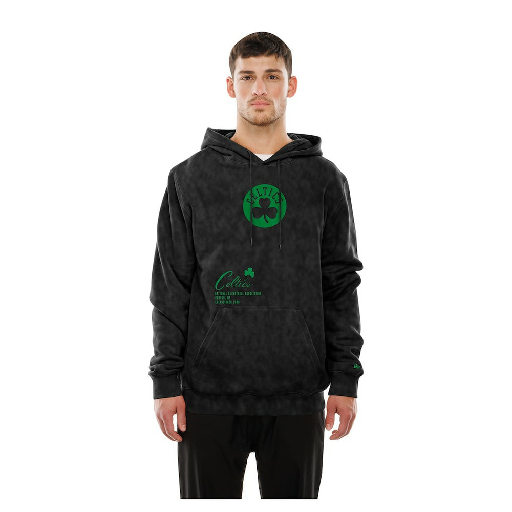 Black Boston Celtics Sport Night Mineral Wash Pullover Hoodie | NBA