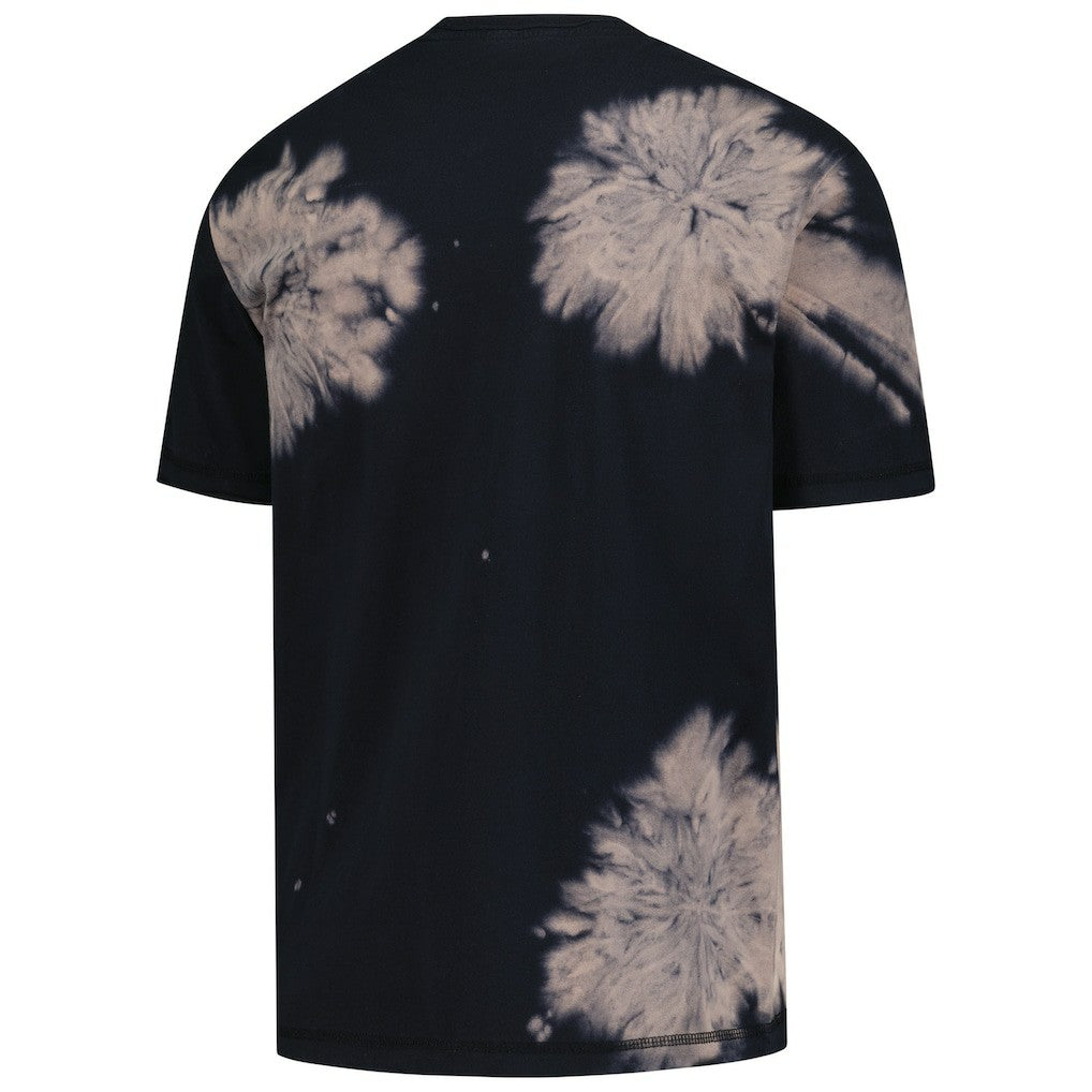 Black New York Knicks Injection Bleached Out Raw Edge Oversized T-Shirt | NBA