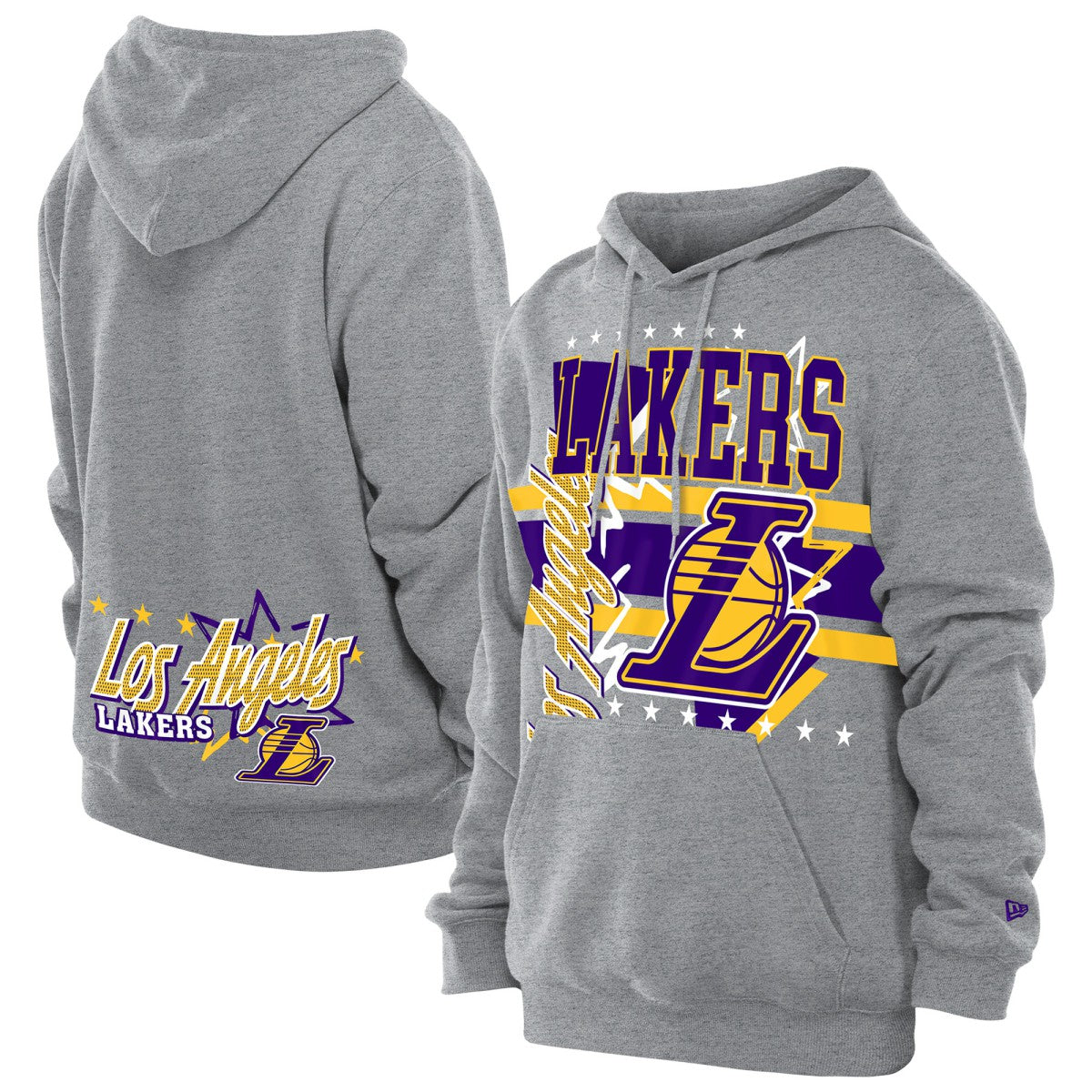 Heather Gray Los Angeles Lakers Injection Sport Classics Fleece Hoodie | NBA