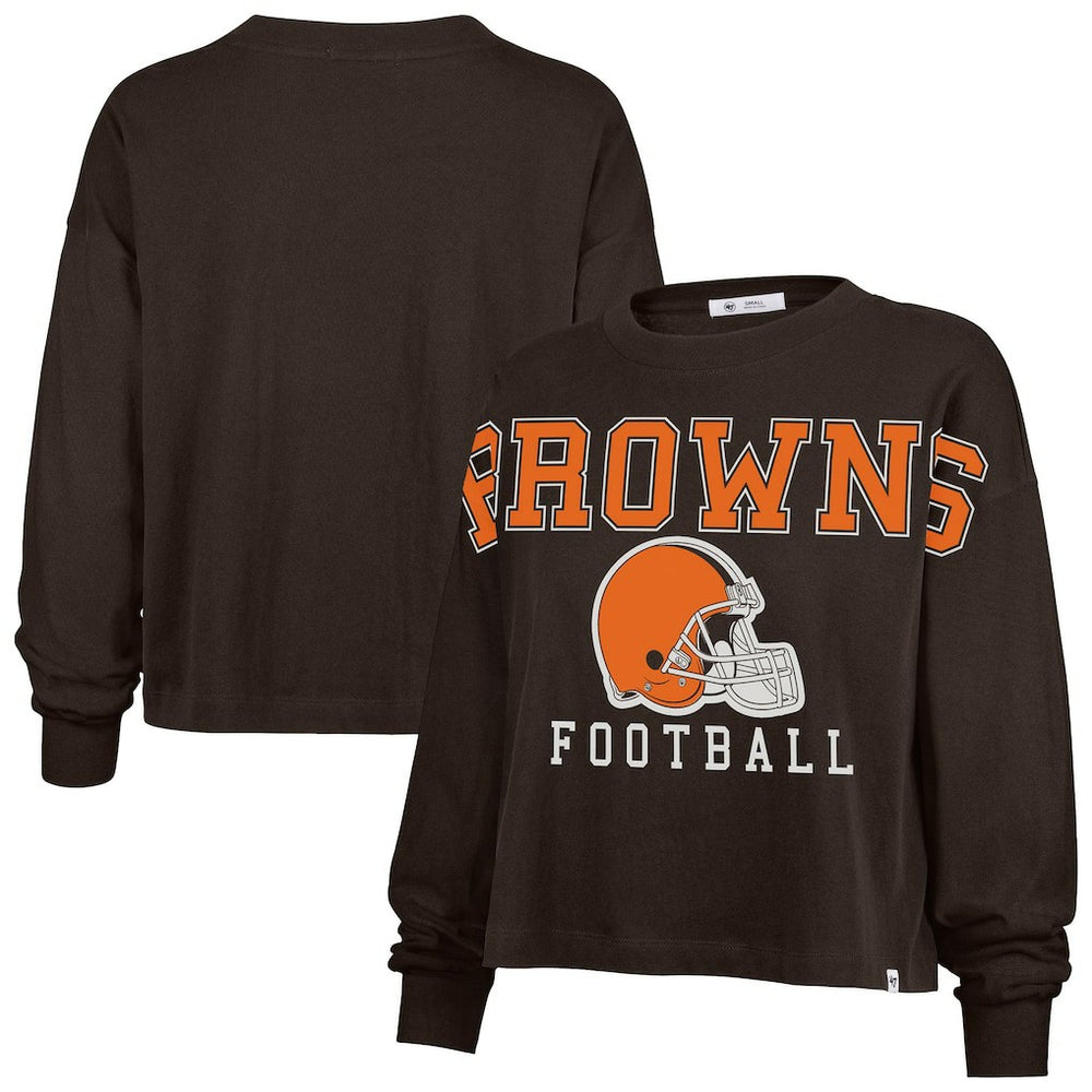 Cleveland Browns '47 Women's Outreach City Oversized Long Sleeve T-Shirt | NFL Discount