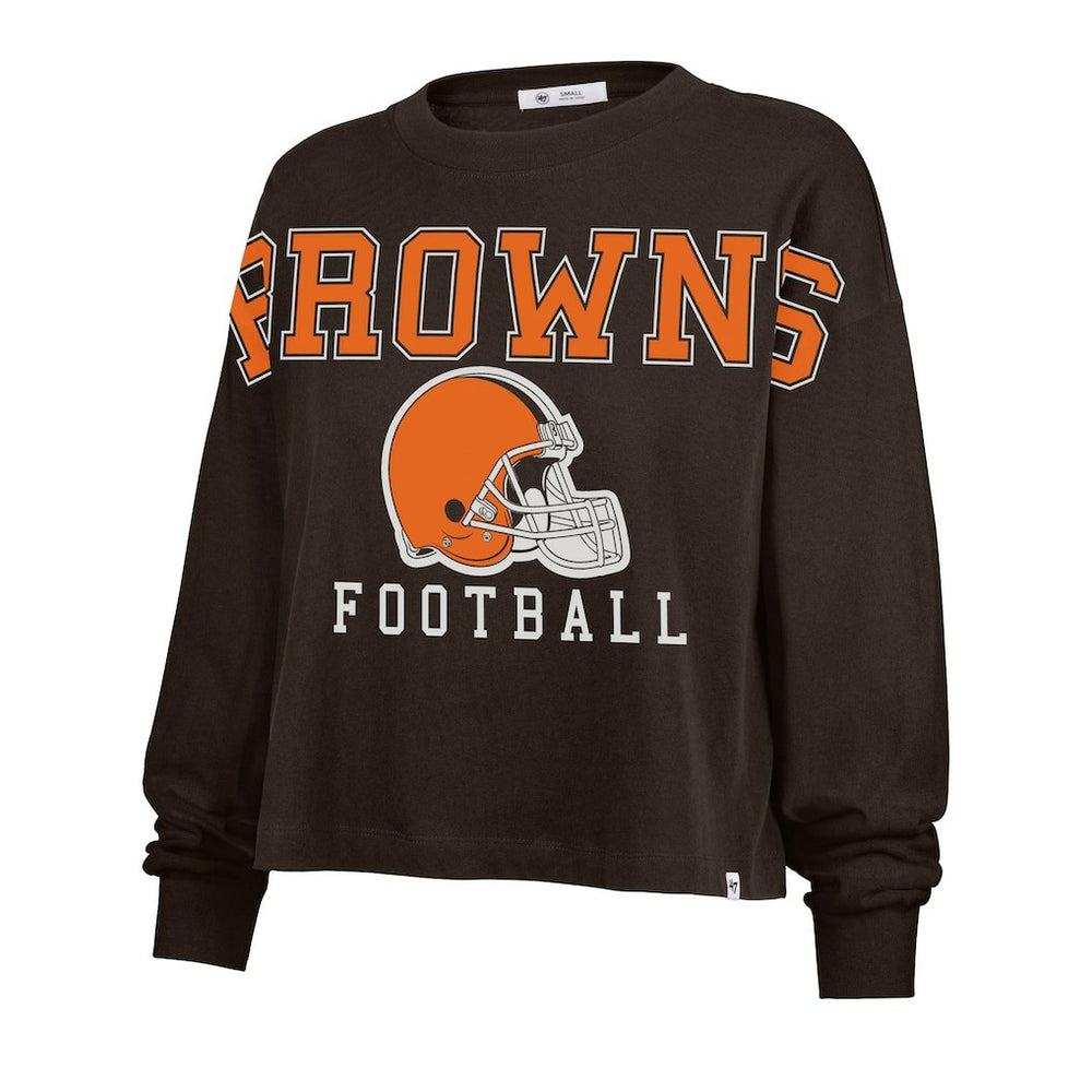 Cleveland Browns '47 Women's Outreach City Oversized Long Sleeve T-Shirt | NFL Discount