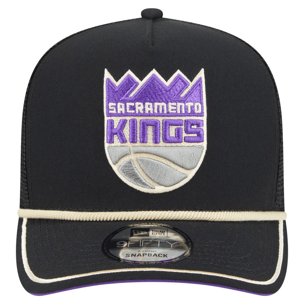 Black Sacramento Kings Vintage Team Rope A-Frame 9FIFTY Snapback Hat | NBA