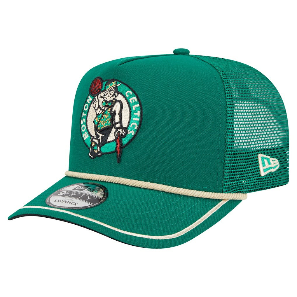 Kelly Green Boston Celtics Vintage Team Rope A-Frame 9FIFTY Snapback Hat | NBA