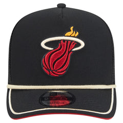 Black Miami Heat Vintage Team Rope A-Frame 9FIFTY Snapback Hat | NBA