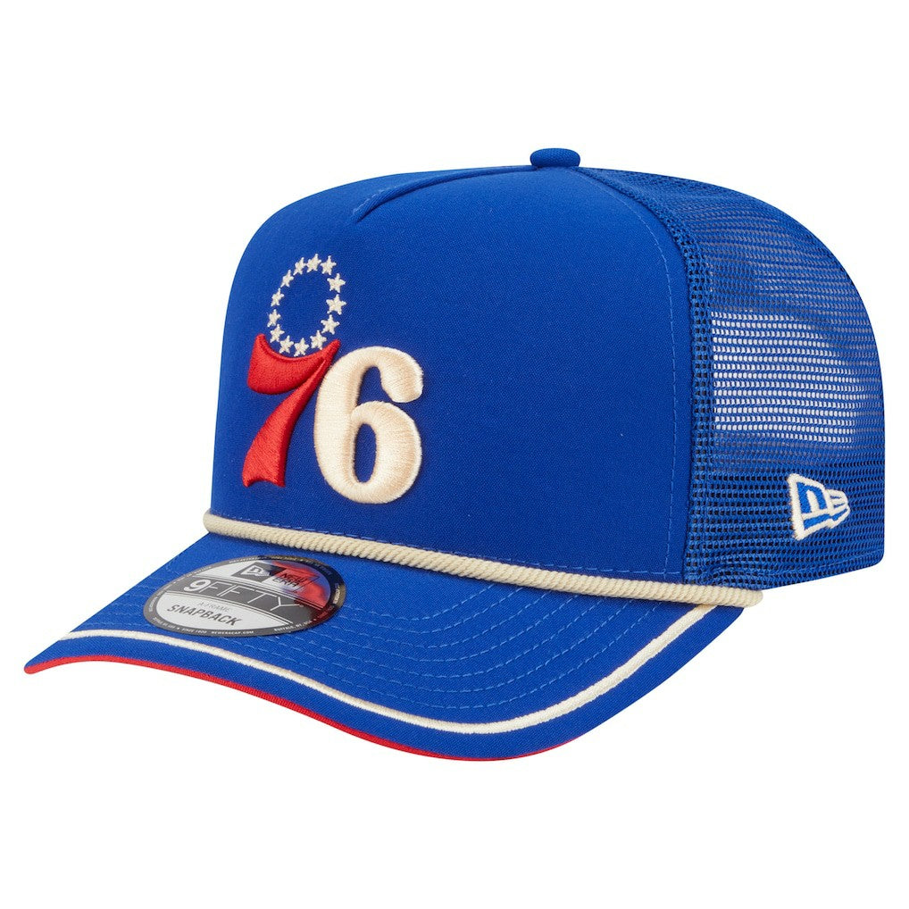 Royal Philadelphia 76ers Vintage Team Rope A-Frame 9FIFTY Snapback Hat | NBA