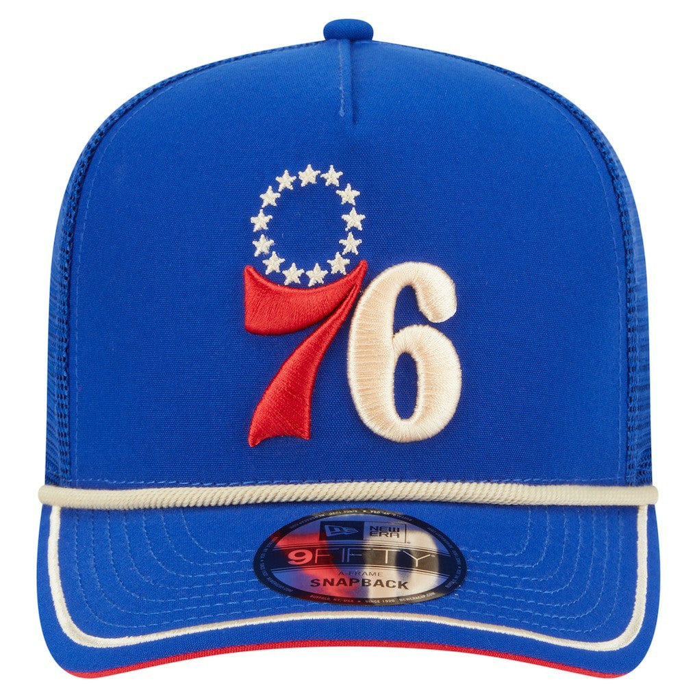 Royal Philadelphia 76ers Vintage Team Rope A-Frame 9FIFTY Snapback Hat | NBA