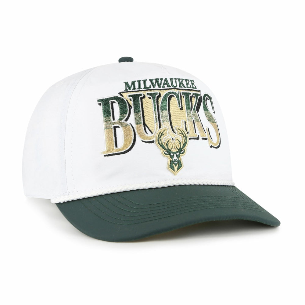 White/Hunter Green Milwaukee Bucks '47 Tribute Two-Tone Hitch Adjustable Hat | NBA