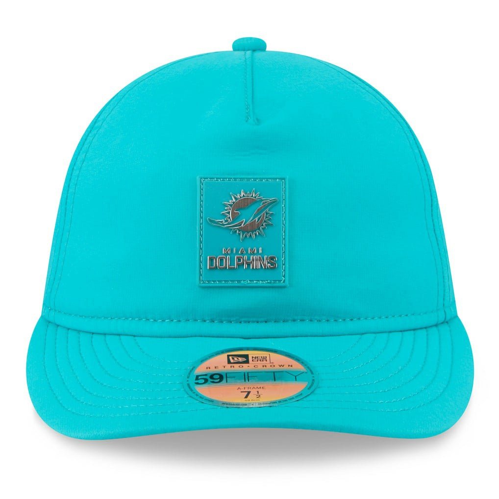 Miami Dolphins 2025 Sideline Retro Crown 59FIFTY Fitted Hat | NFL Hot