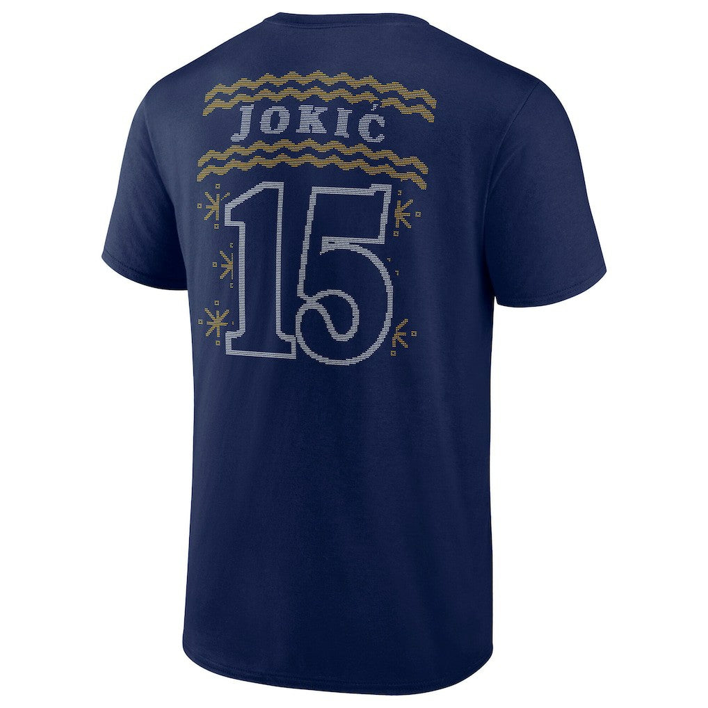 Navy Nikola Jokic Denver Nuggets Ugly Sweater Name & Number T-Shirt sale | NBA