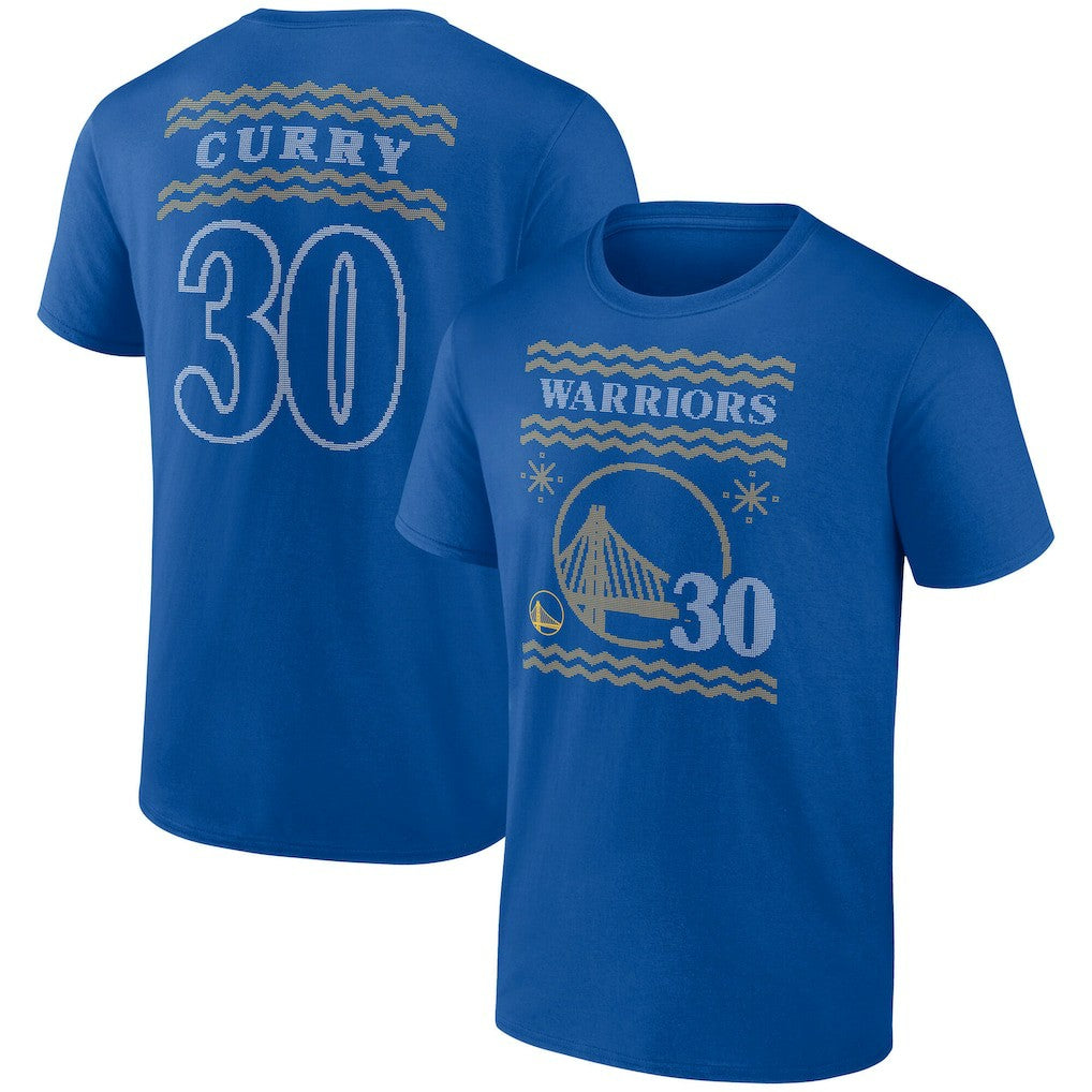 Royal Stephen Curry Golden State Warriors Ugly Sweater Name & Number T-Shirt sale | NBA