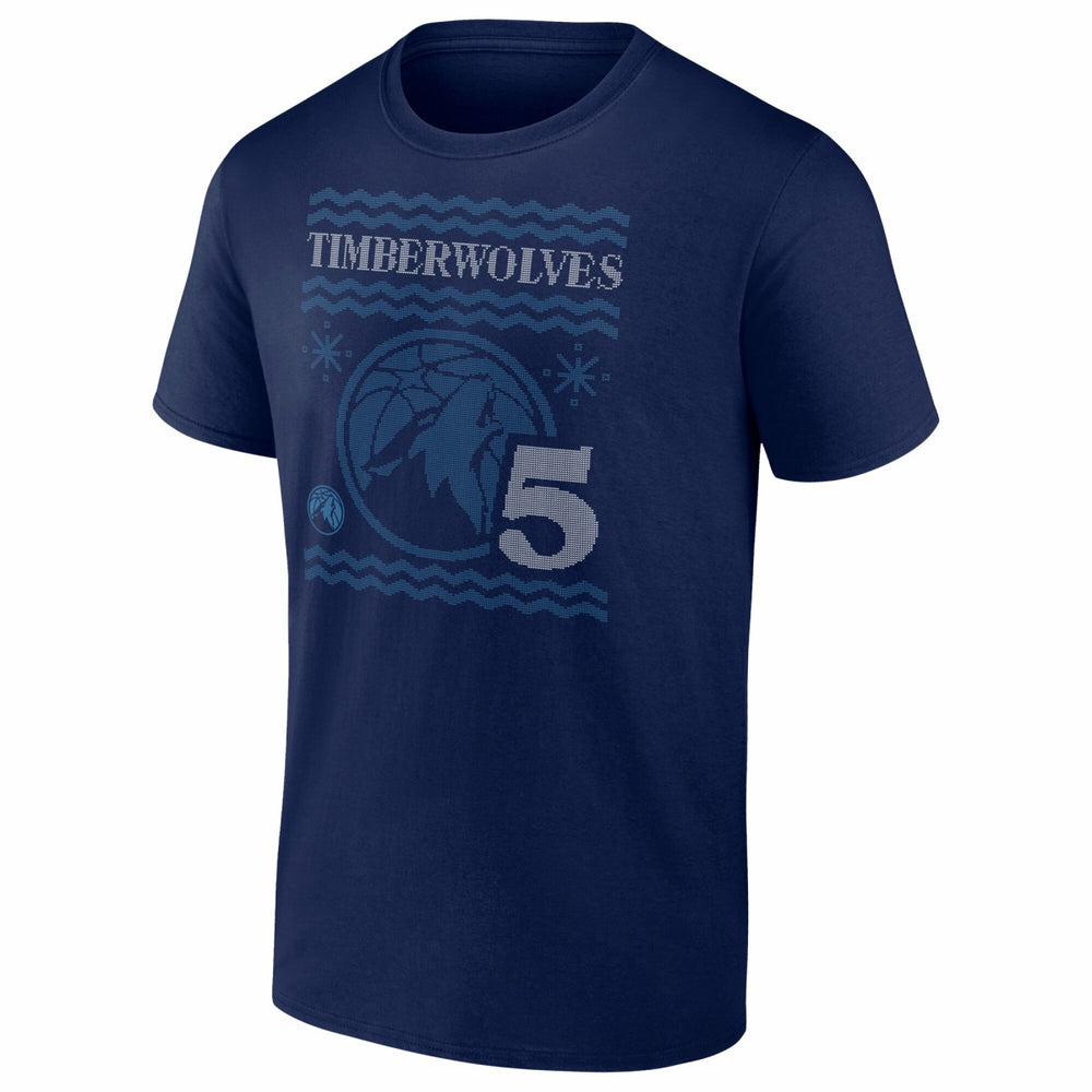 Navy Anthony Edwards Minnesota Timberwolves Ugly Sweater Name & Number T-Shirt | NBA