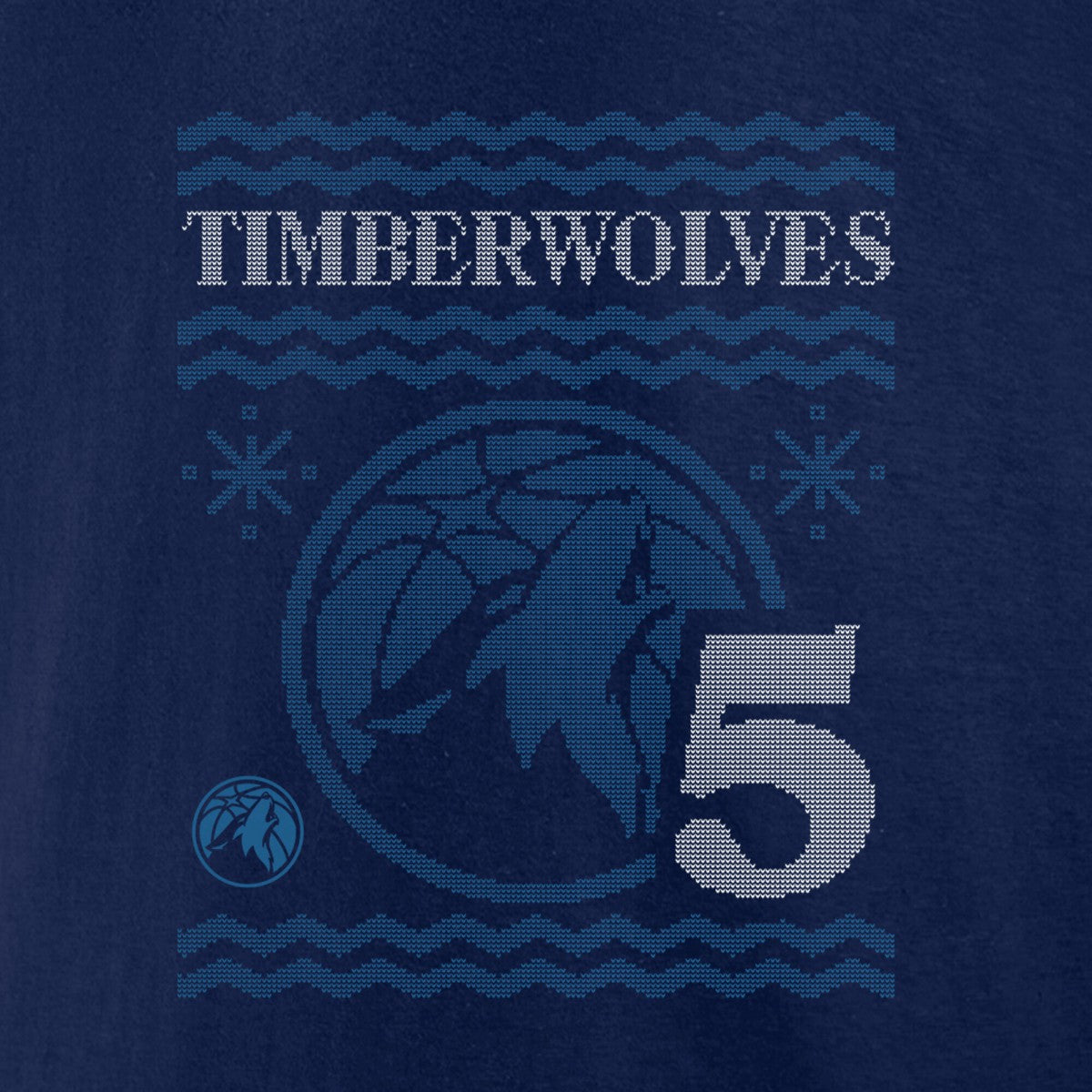 Navy Anthony Edwards Minnesota Timberwolves Ugly Sweater Name & Number T-Shirt | NBA