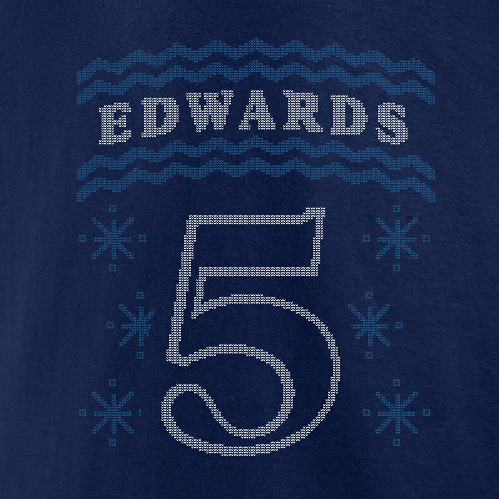 Navy Anthony Edwards Minnesota Timberwolves Ugly Sweater Name & Number T-Shirt | NBA