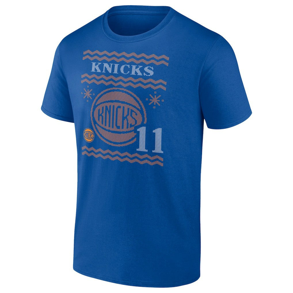 Blue Jalen Brunson New York Knicks Ugly Sweater Name & Number T-Shirt | NBA