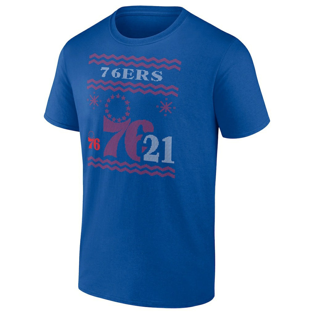 Royal Joel Embiid Philadelphia 76ers Ugly Sweater Name & Number T-Shirt | NBA