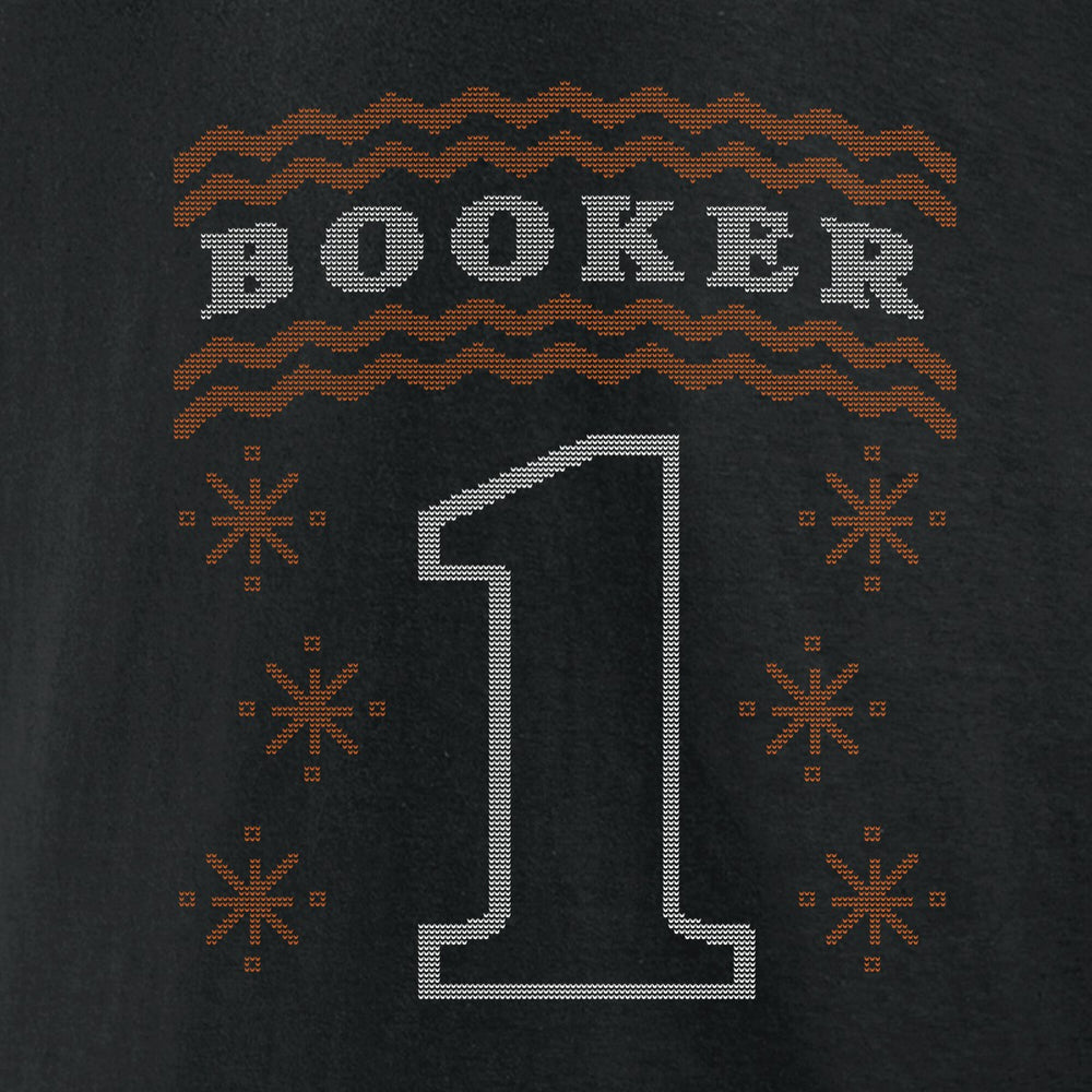 Black Devin Booker Phoenix Suns Ugly Sweater Name & Number T-Shirt | NBA