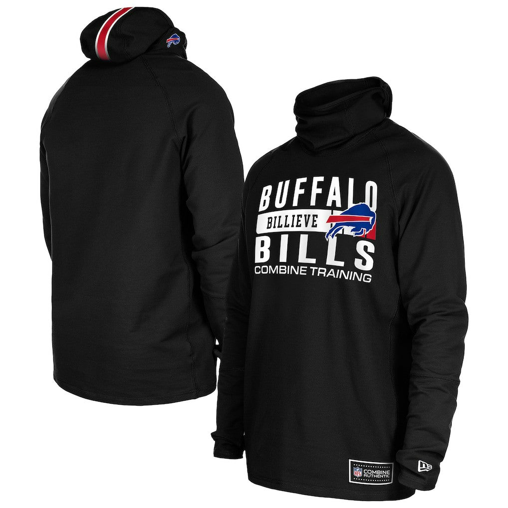 Buffalo Bills Functional Fandom Balaclava Helmet Stripe Tri-Blend Hoodie | NFL Discount