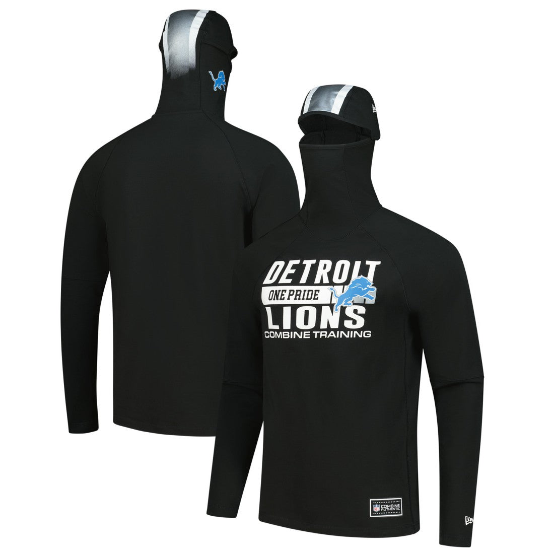 Detroit Lions Functional Fandom Balaclava Helmet Stripe Tri-Blend Hoodie | NFL Online