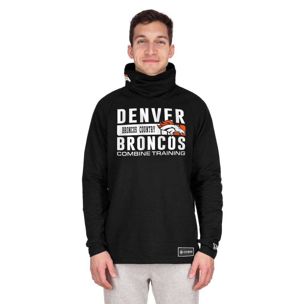 Denver Broncos Functional Fandom Balaclava Helmet Stripe Tri-Blend Hoodie | NFL Hot