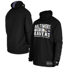 Baltimore Ravens Functional Fandom Balaclava Helmet Stripe Tri-Blend Hoodie | NFL Discount