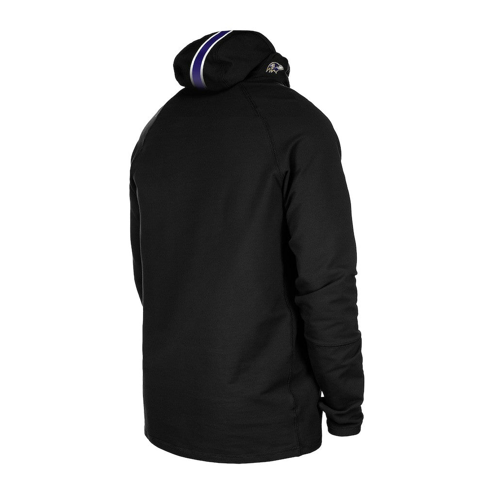Baltimore Ravens Functional Fandom Balaclava Helmet Stripe Tri-Blend Hoodie | NFL Discount