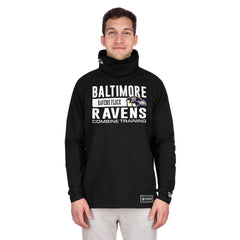 Baltimore Ravens Functional Fandom Balaclava Helmet Stripe Tri-Blend Hoodie | NFL Discount