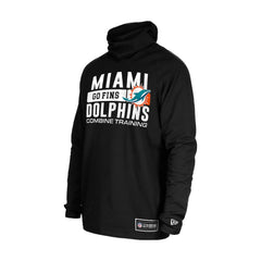 Miami Dolphins Functional Fandom Balaclava Helmet Stripe Tri-Blend Hoodie | NFL Discount