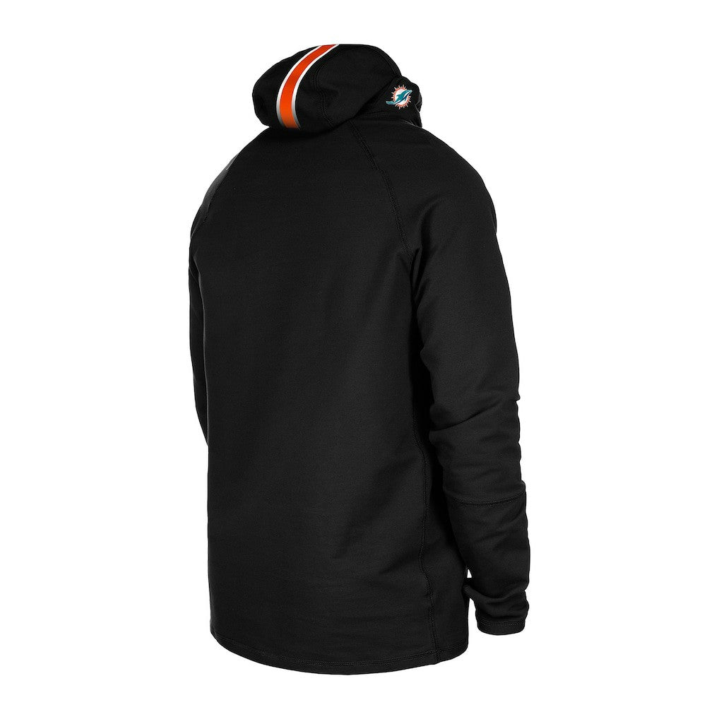 Miami Dolphins Functional Fandom Balaclava Helmet Stripe Tri-Blend Hoodie | NFL Discount