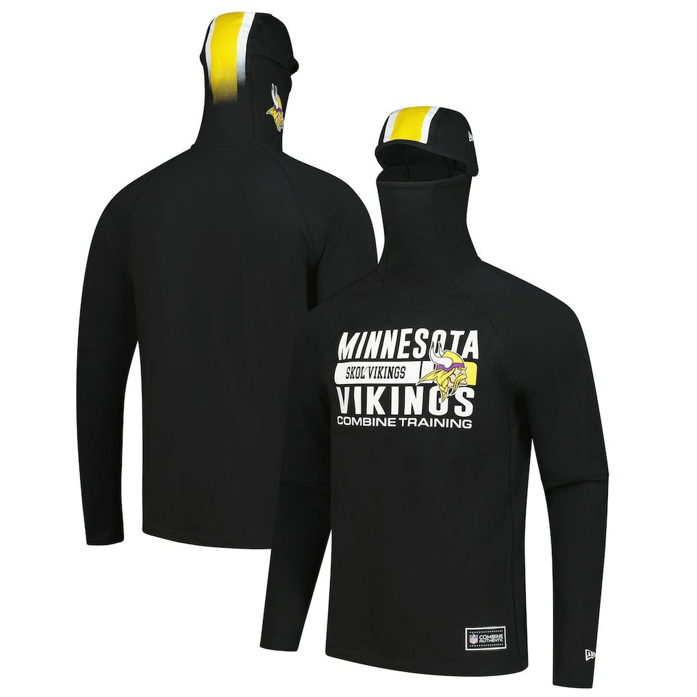 Minnesota Vikings Functional Fandom Balaclava Helmet Stripe Tri-Blend Hoodie | NFL Sale