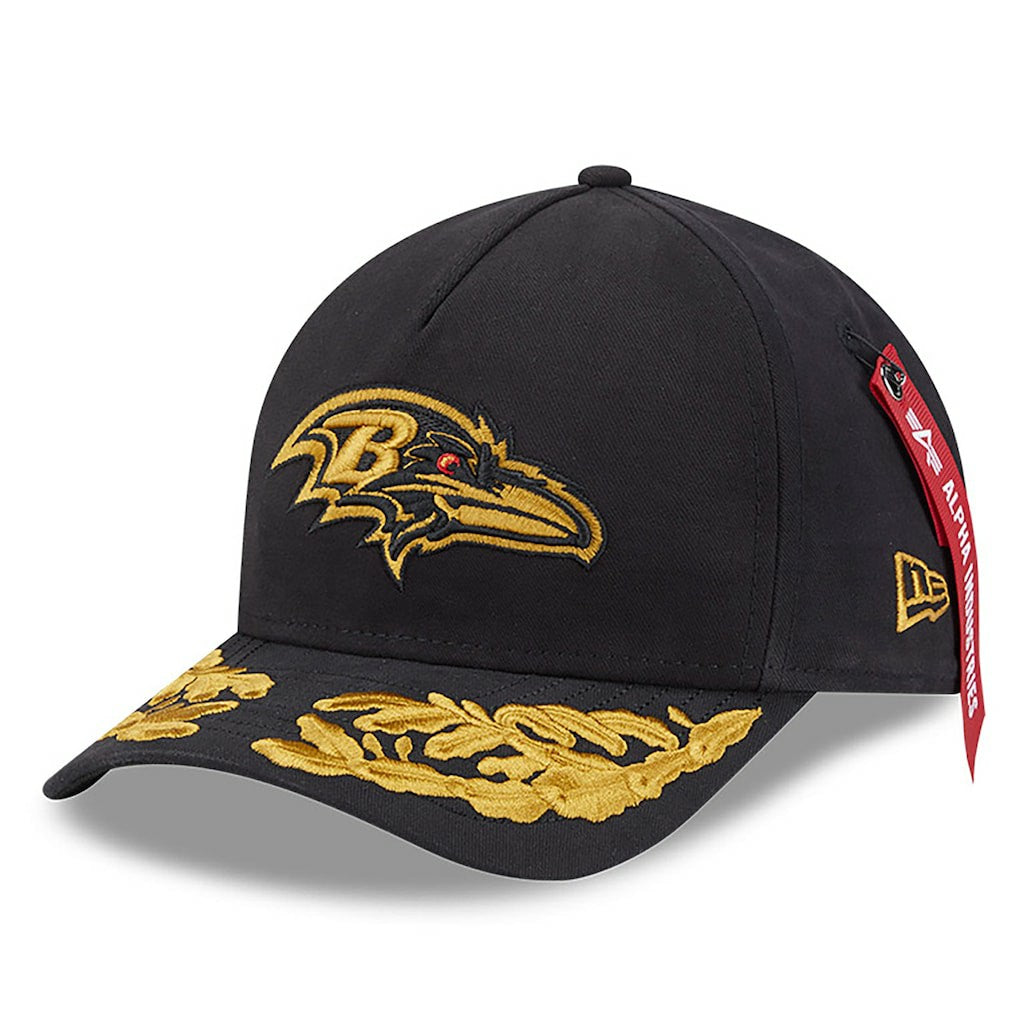 Baltimore Ravens x Alpha Industries A-Frame 9FORTY Adjustable Hat | NFL Outlet